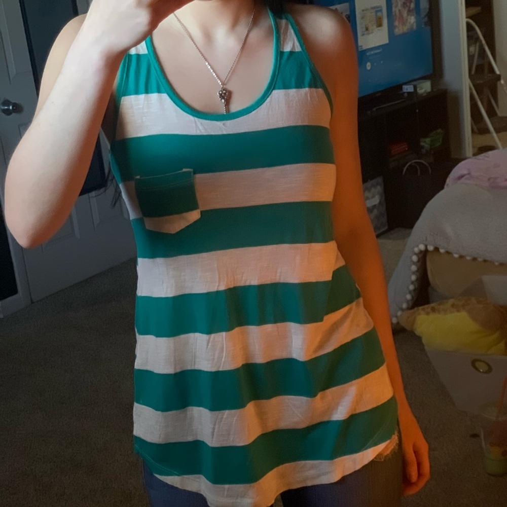 TEAL STRIPE TANK